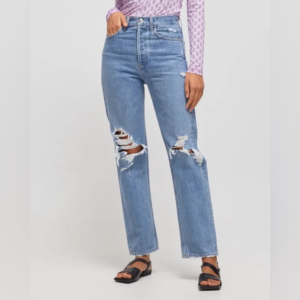 AGOLDE 90's Mid Rise Loose Fit Jeans in Fall Out Distressed Size 29